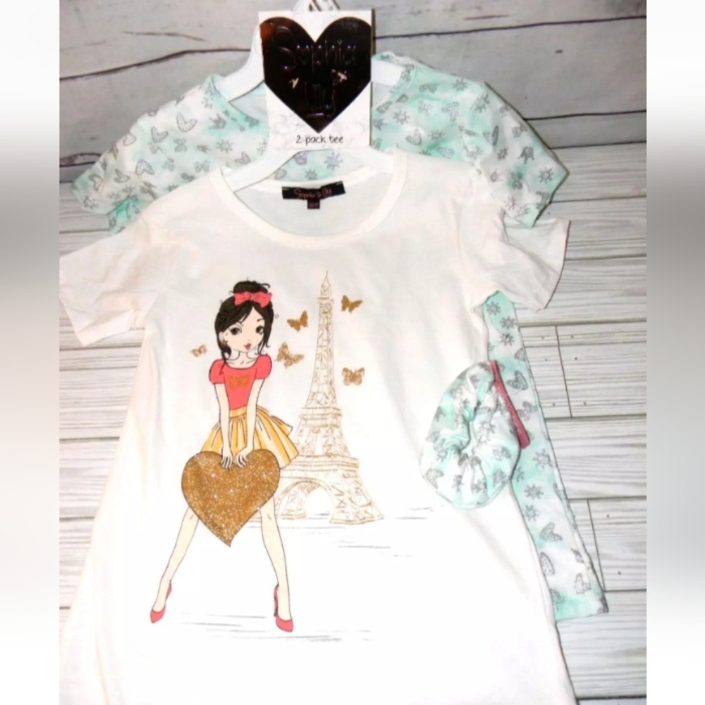 Sophia & Lily 2 Pack Girls Graphic Tee